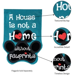 Plow & Hearth Garden Flags>Paw Prints Garden Burlap Flag