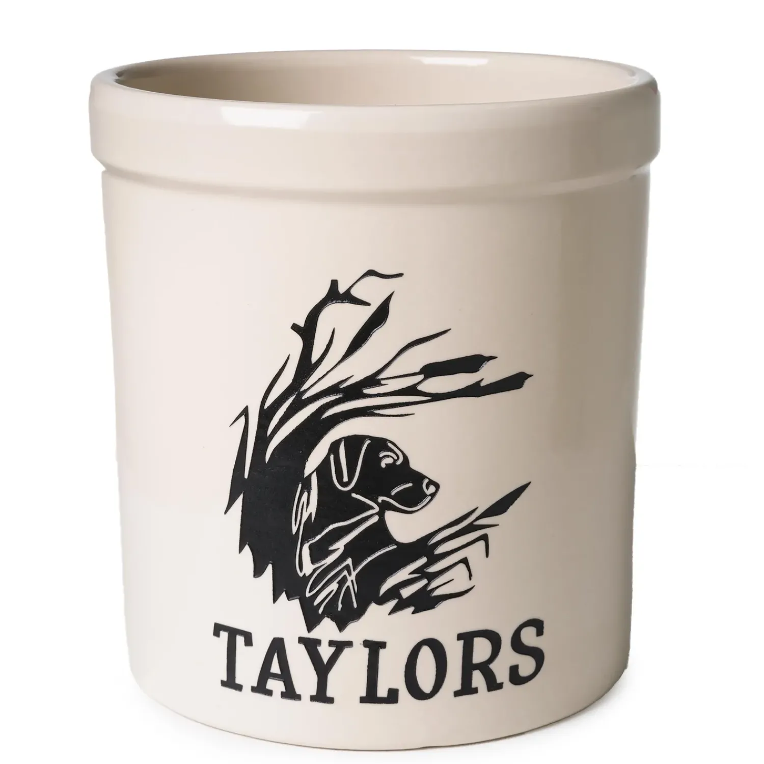Plow & Hearth Planters & Plant Stands>Personalized Labrador Stoneware Crock, 3 Gallons Black