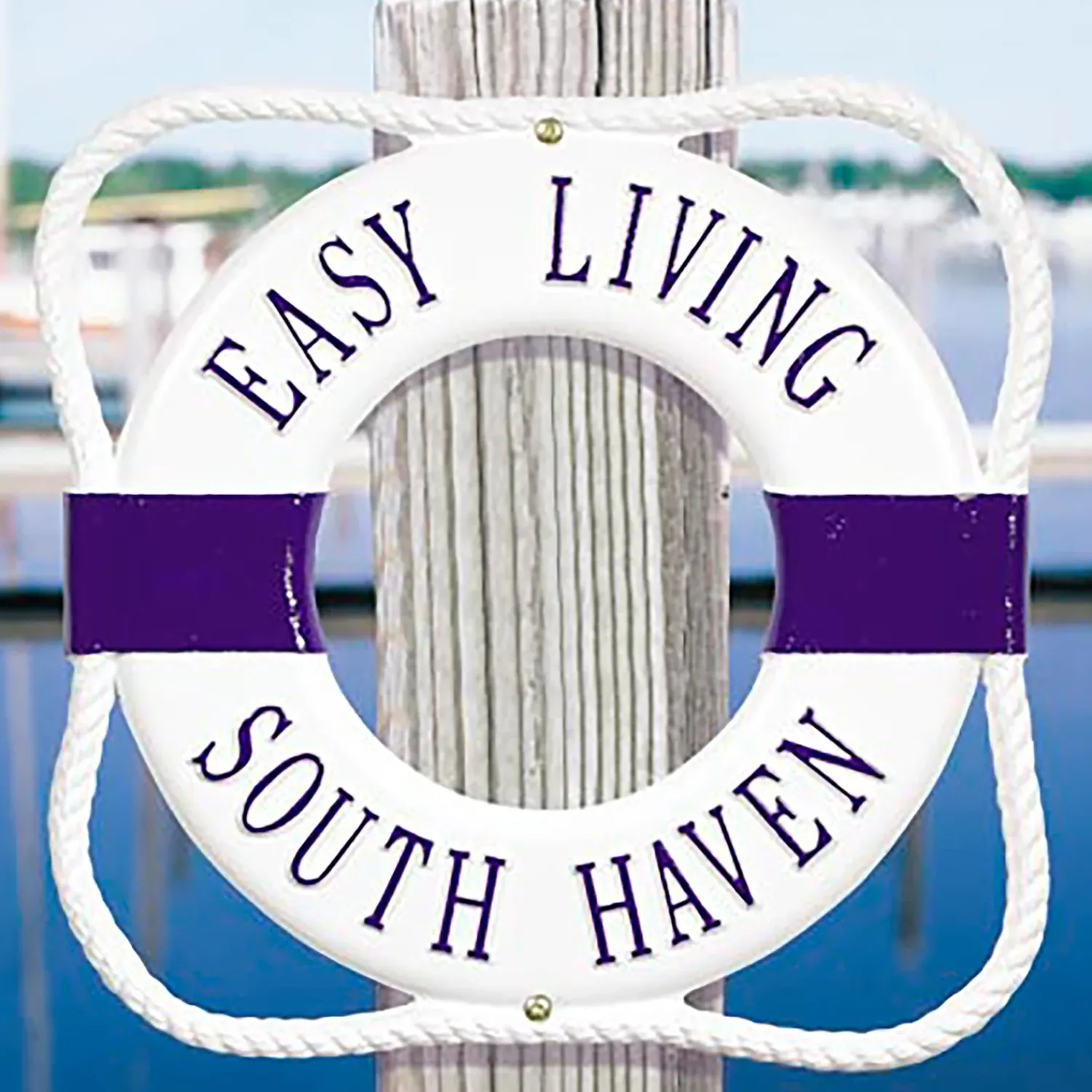 Plow & Hearth Address Signs & Wall Plaques>Personalized Life Ring Plaque White