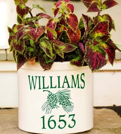 Plow & Hearth Planters & Vases>Personalized Pine Cone Crock