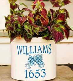 Plow & Hearth Planters & Vases>Personalized Pine Cone Crock