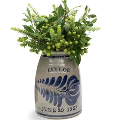 Plow & Hearth Decorative Accents|Planters & Vases>Personalized Stoneware Wedding Crock