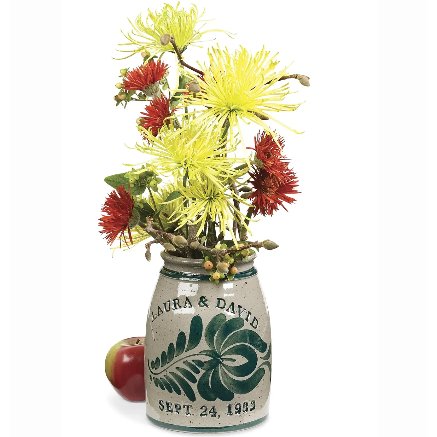 Plow & Hearth Decorative Accents|Planters & Vases>Personalized Stoneware Wedding Crock