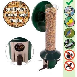 Plow & Hearth Bird Feeders>PestOff Sunflower Mixed Seed Pest Proof Bird Feeder