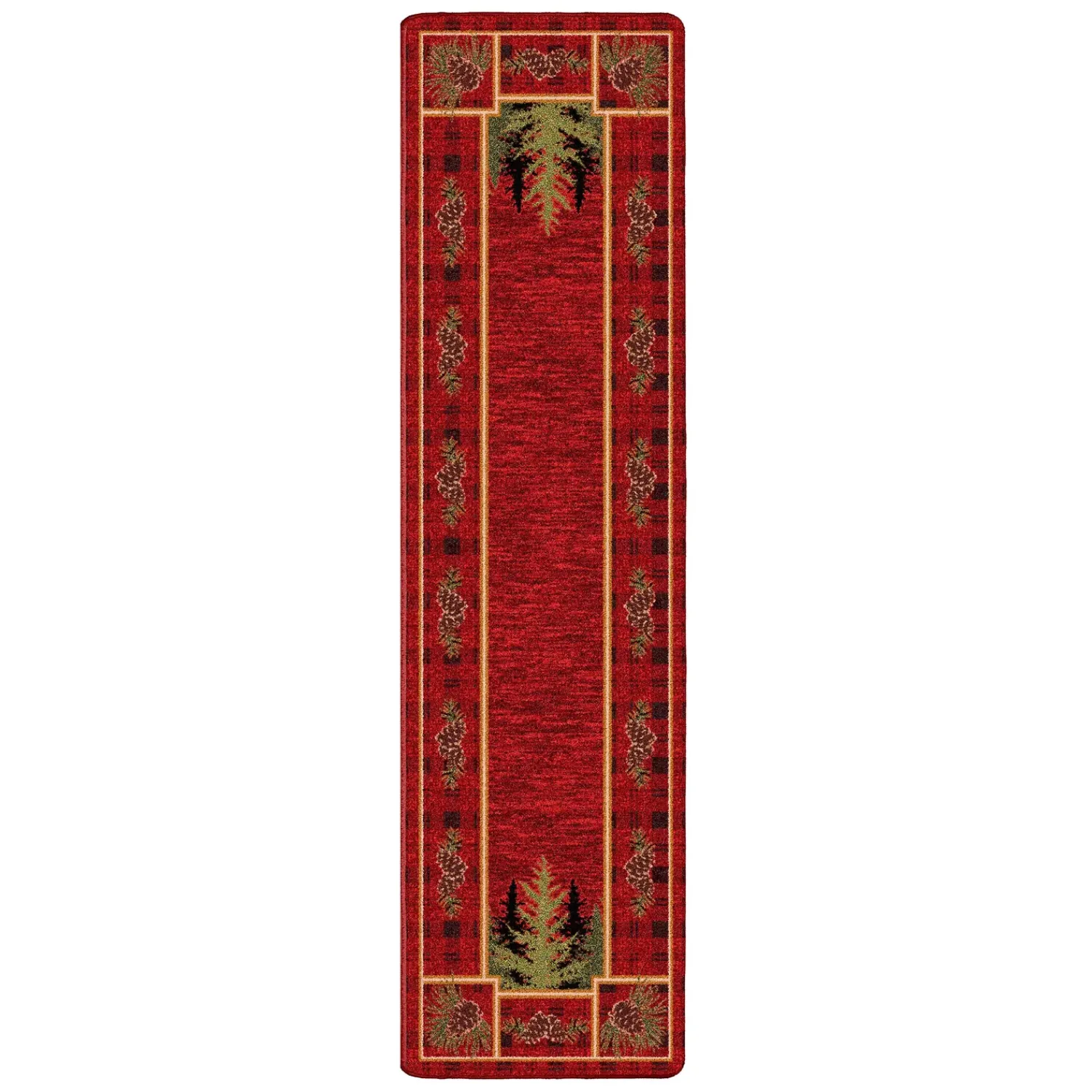 Plow & Hearth Runners|Hearth Rugs>Pine Cone Valley Plaid Rug, 2'1" x 7'8" Runner