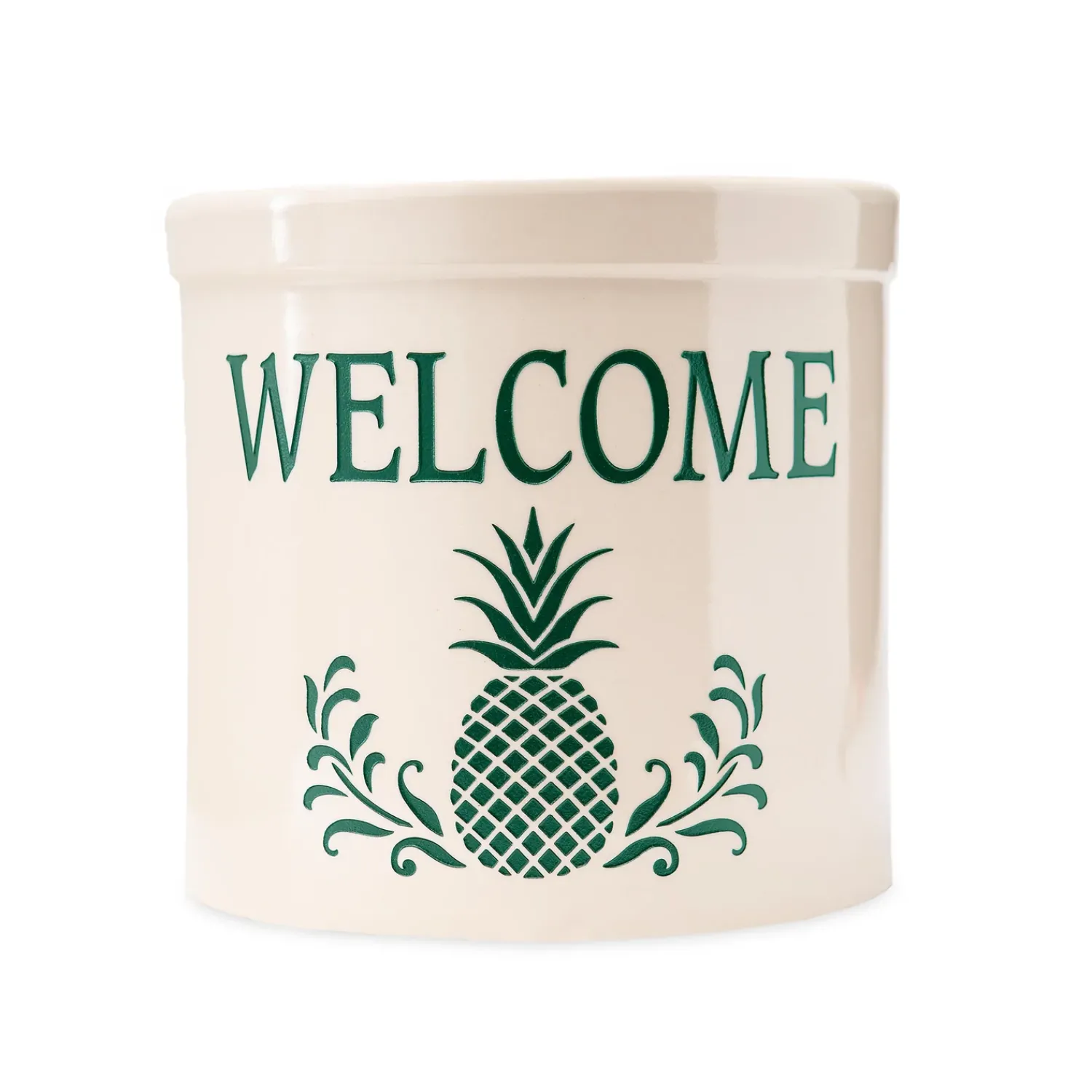 Plow & Hearth Planters & Plant Stands>Pineapple Welcome Stoneware Crock