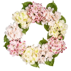 Plow & Hearth Wreaths|Faux Flowers & Plants>Pink Hydrangea Wreath