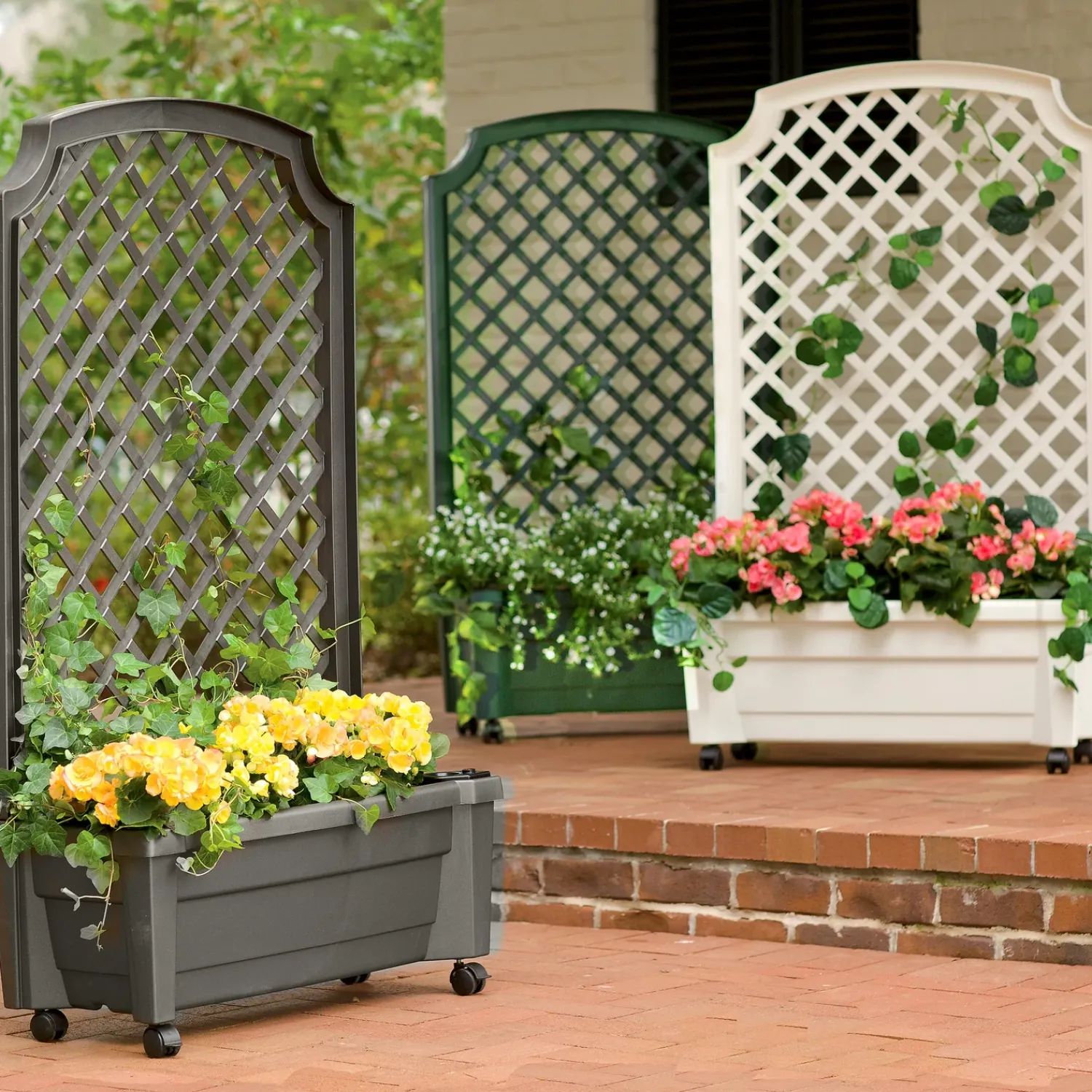 Plow & Hearth Planters & Plant Stands|Arbors & Trellises>Planter With Trellis And Self-Watering Reservoir