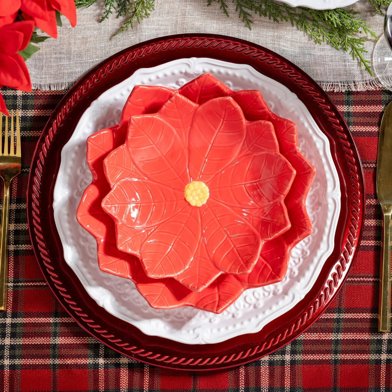 Plow & Hearth Plates & Platters>Plate Embossed Ceramic Dinner Plate, 10.25"