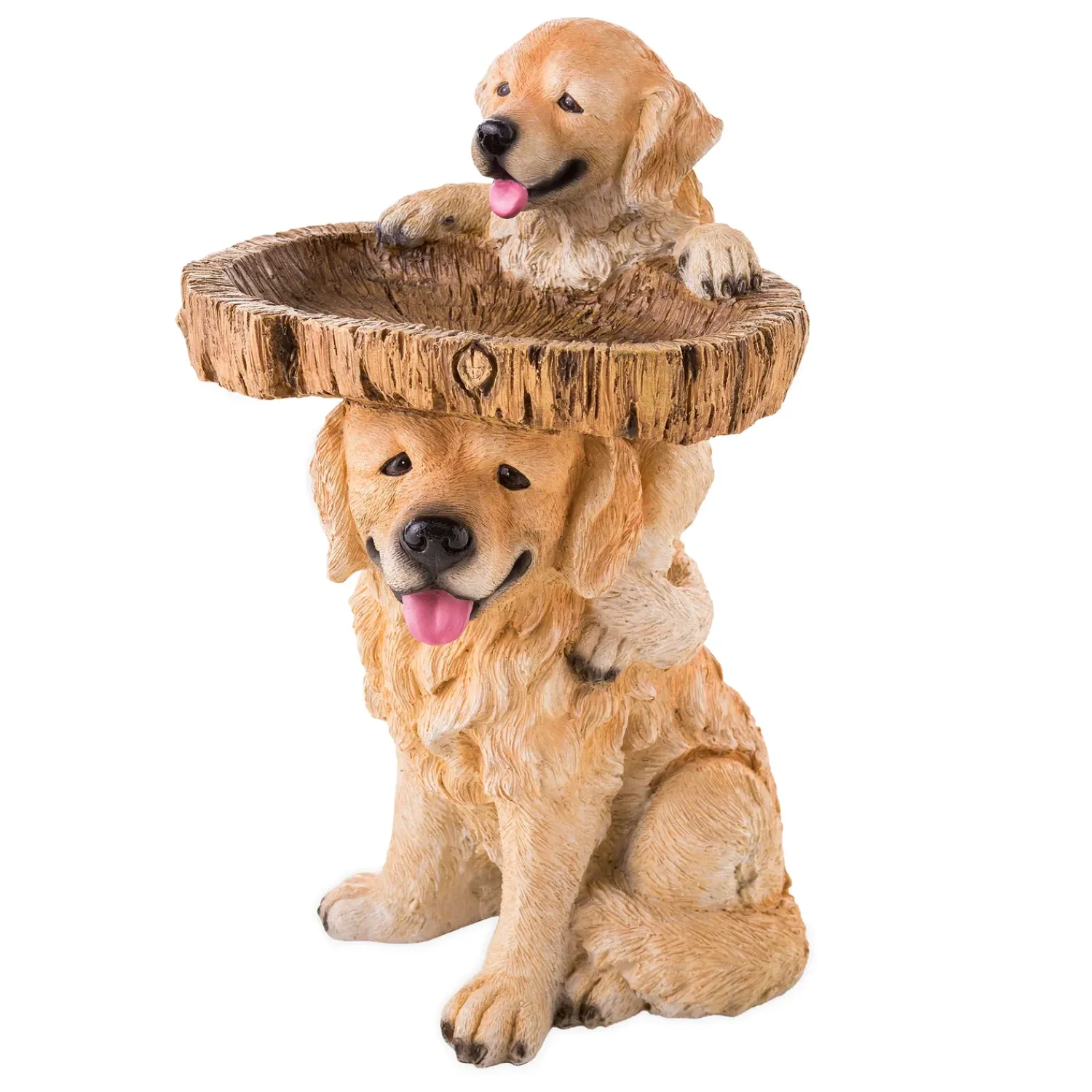 Plow & Hearth Birdbaths>Playful Puppies Birdbath