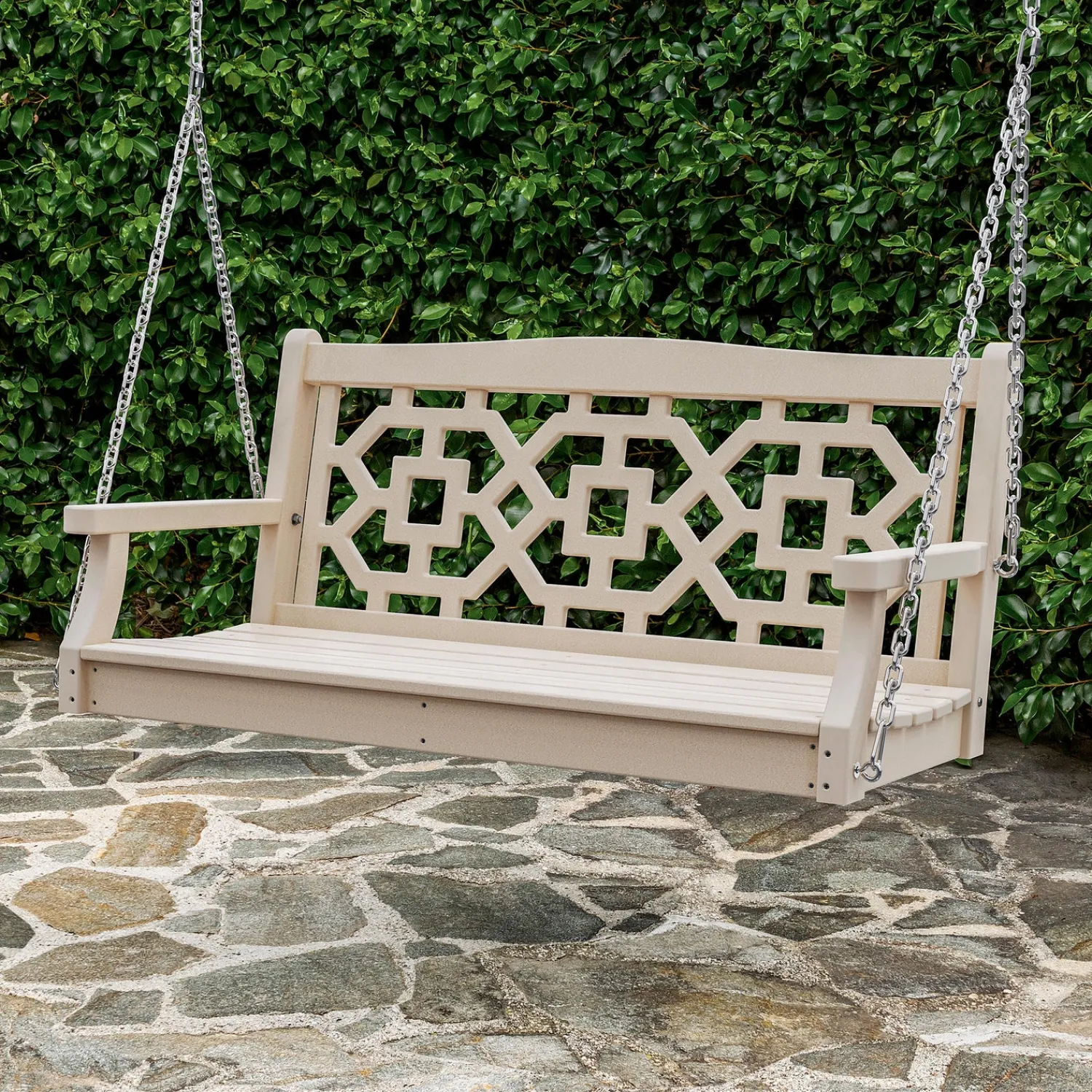 Plow & Hearth Swings & Hammocks>POLYWOOD® Chinoiserie Swing