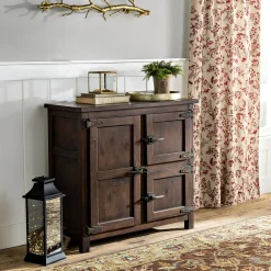 Plow & Hearth Desks & Console Tables|Chests & Storage Cabinets>Portland Ice Box Wood Console Table with Replica Hardware Walnut