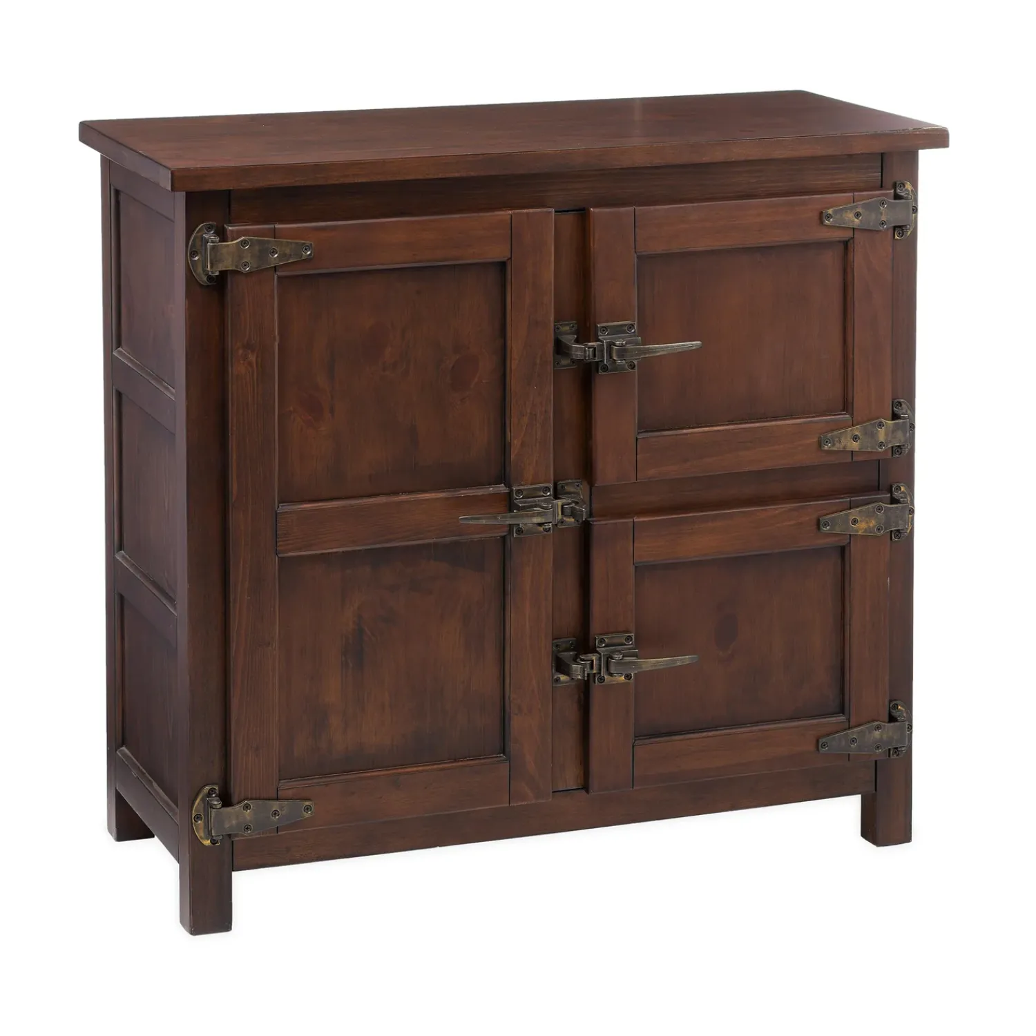 Plow & Hearth Desks & Console Tables|Chests & Storage Cabinets>Portland Ice Box Wood Console Table with Replica Hardware Walnut