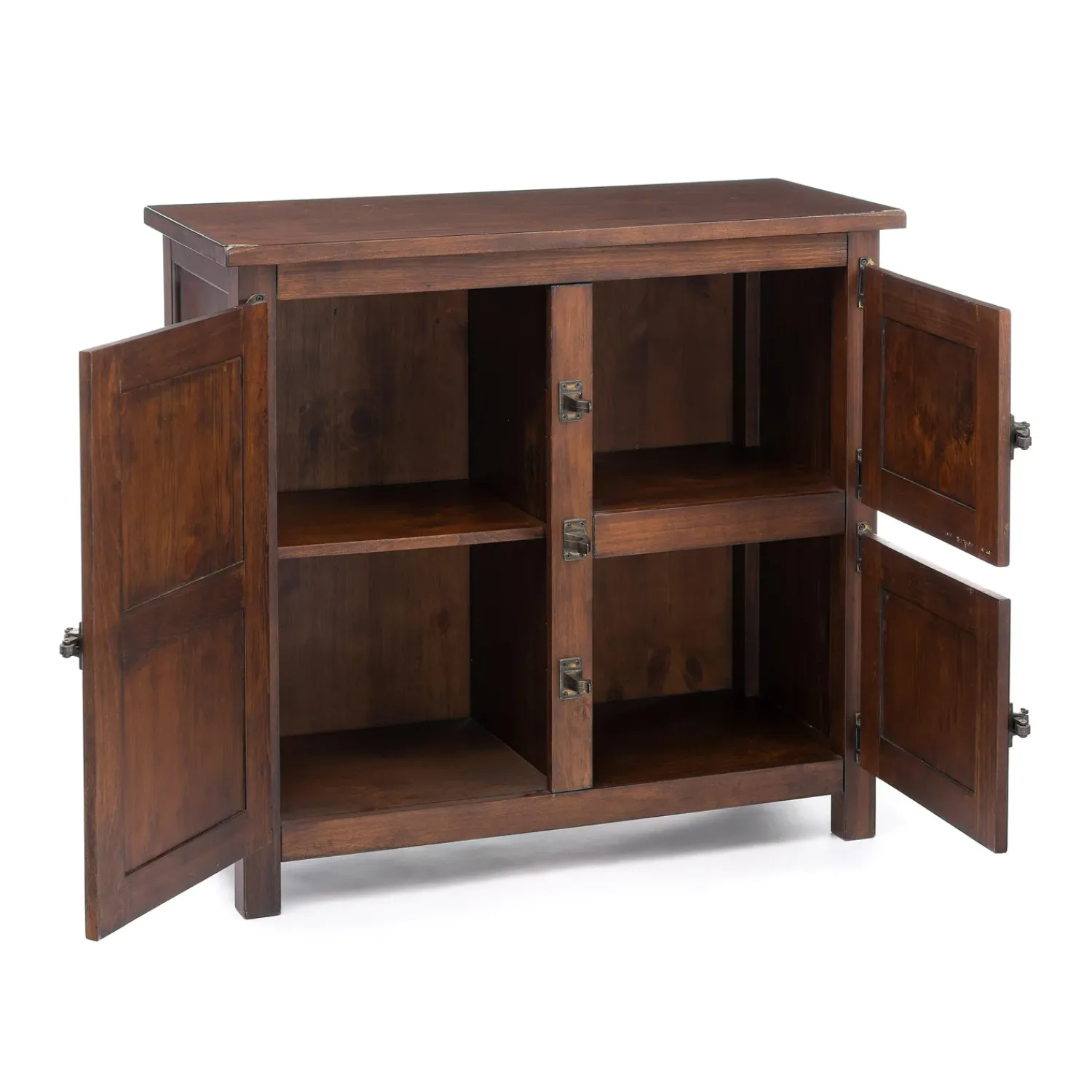 Plow & Hearth Desks & Console Tables|Chests & Storage Cabinets>Portland Ice Box Wood Console Table with Replica Hardware Walnut