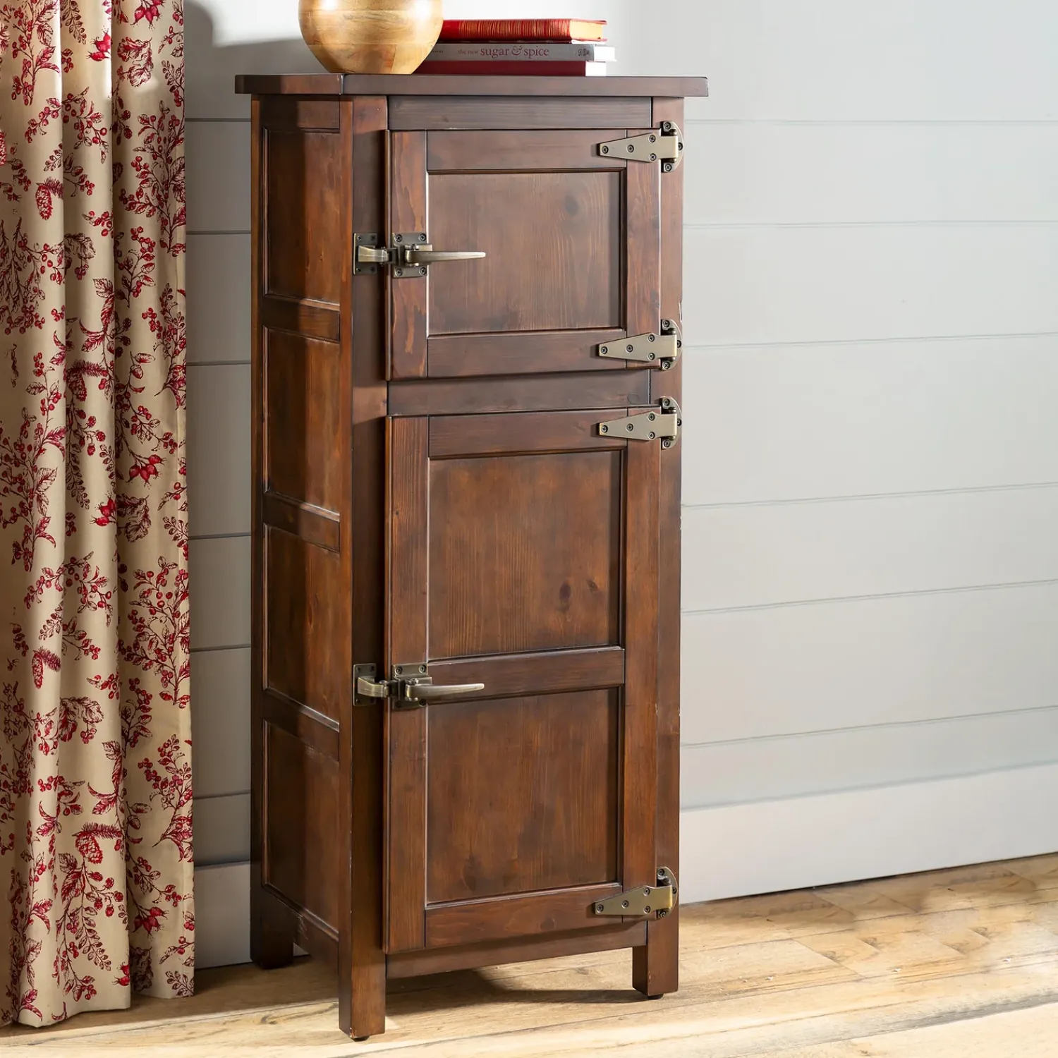 Plow & Hearth Chests & Storage Cabinets>Portland Ice Box Wood Jelly Cabinet with Replica Hardware
