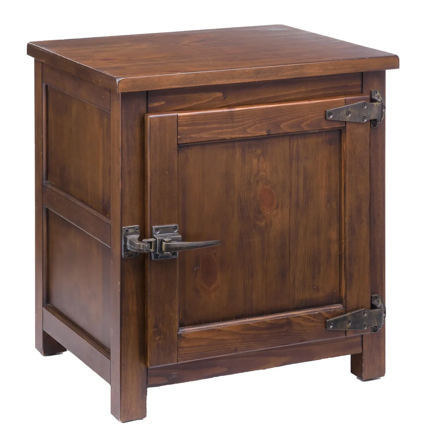 Plow & Hearth Accent Tables>Portland Ice Box Wood Storage Side Table with Replica Hardware Walnut