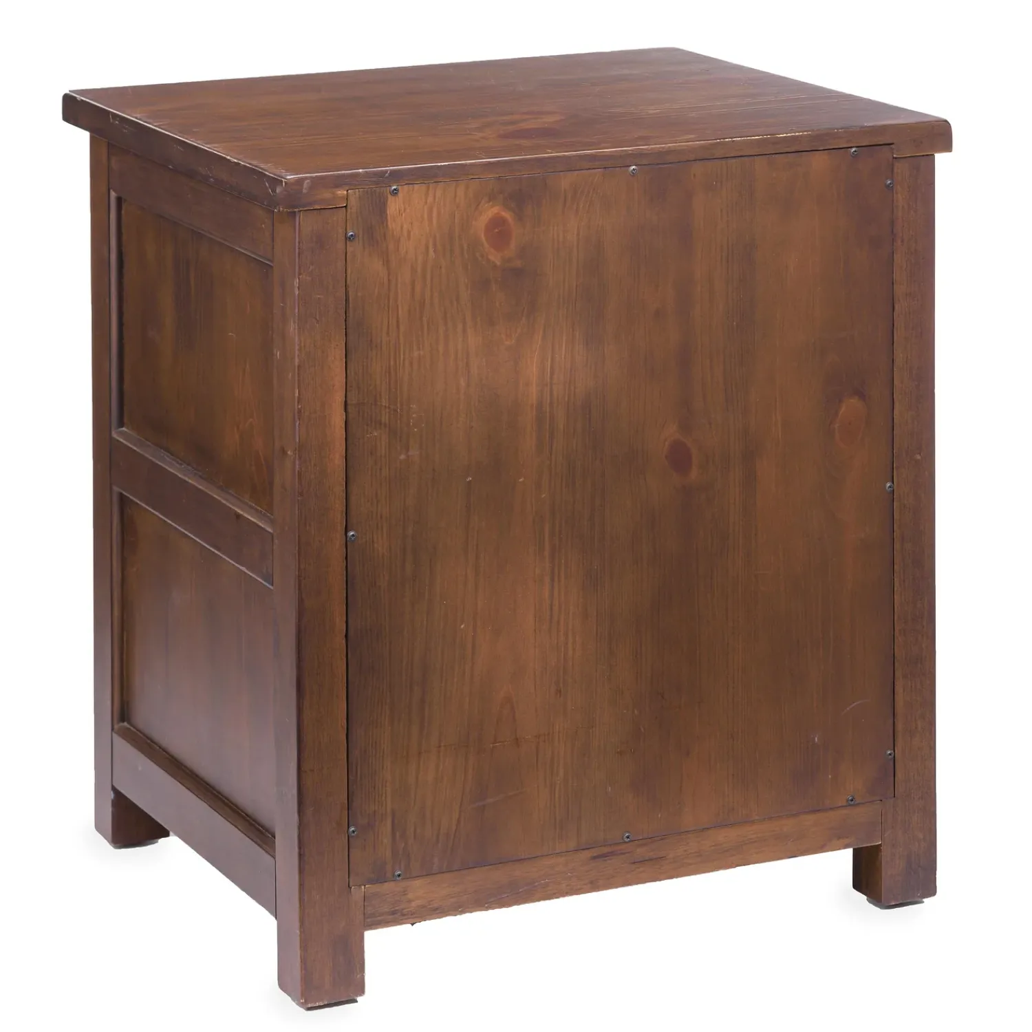 Plow & Hearth Accent Tables>Portland Ice Box Wood Storage Side Table with Replica Hardware Walnut