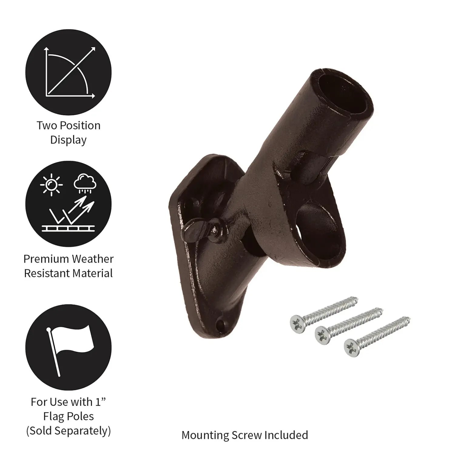 Plow & Hearth Flag Accessories>2-Position Cast Iron House Flag Bracket Bronze