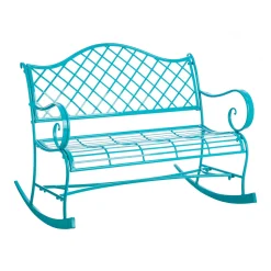 Plow & Hearth Outdoor Benches>Powder-Coated Indoor/Outdoor Metal Rocker Turquoise