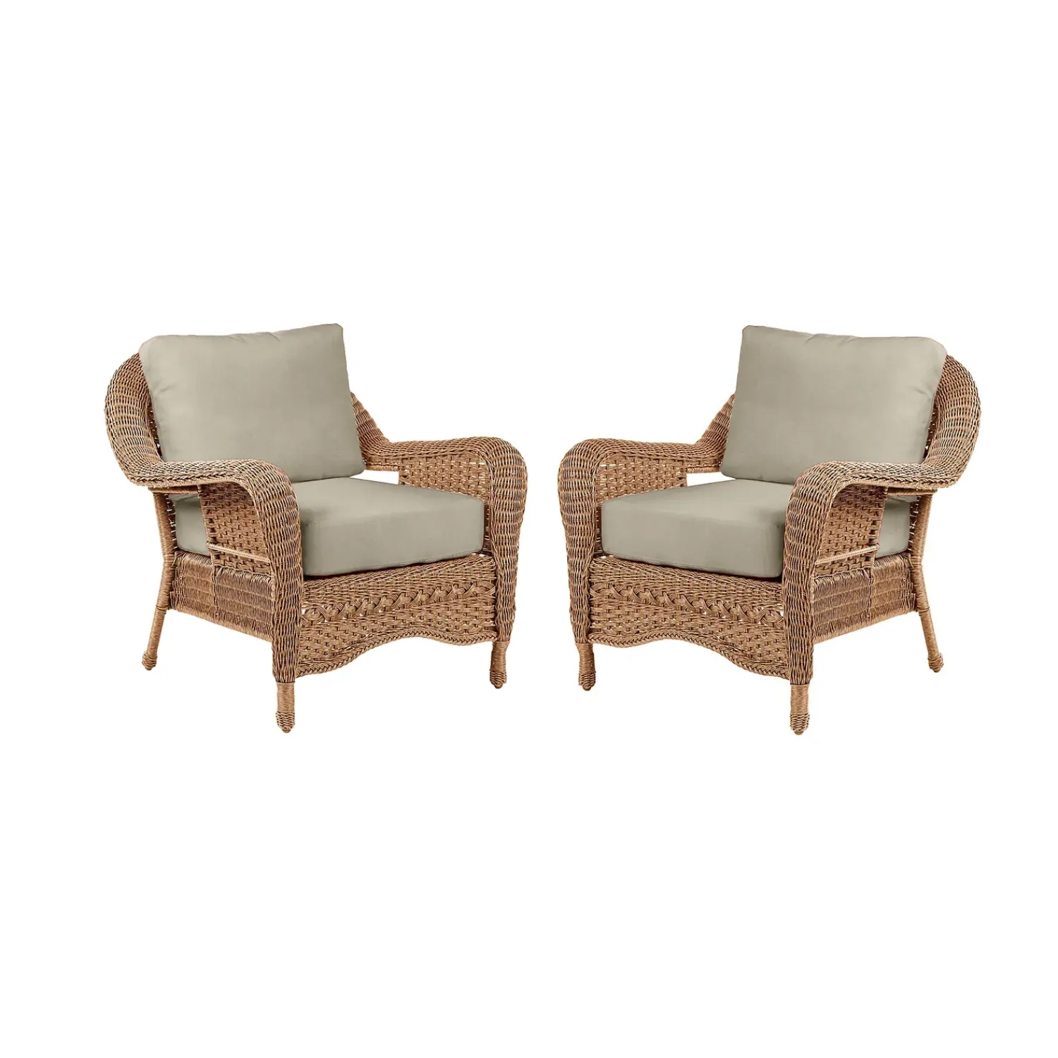 Plow & Hearth Outdoor Seating Sets>Prospect Hill Outdoor Deep Seating Chairs with Cushions, Set of 2
