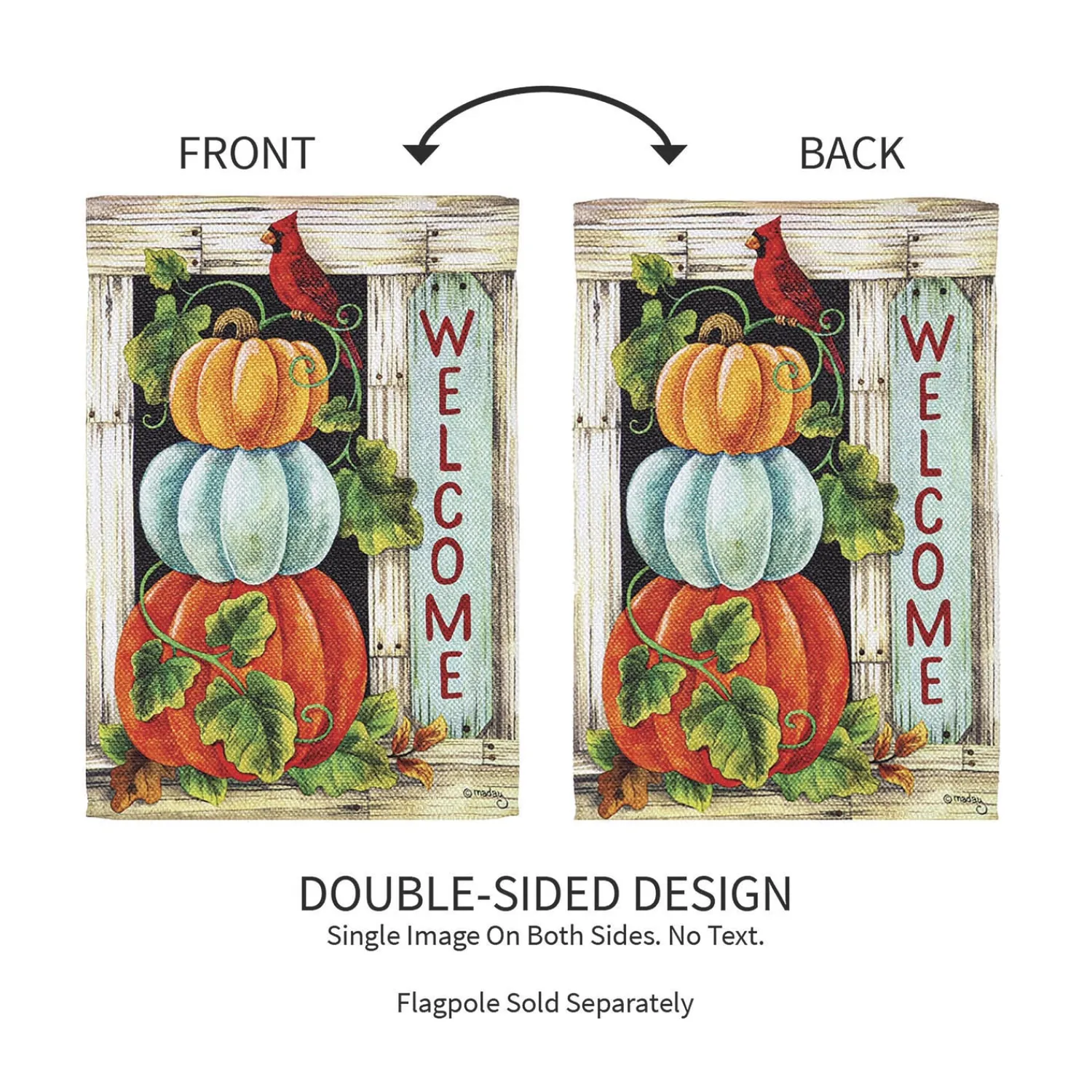 Plow & Hearth Garden Flags>Pumpkin Stack Garden Textured Suede Flag