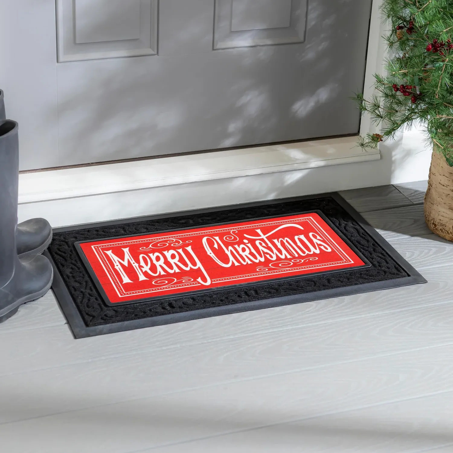 Plow & Hearth Interchangeable Mats>Quaint Merry Christmas Sassafras Switch Mat