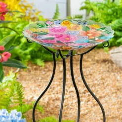 Plow & Hearth Birdbaths>18" Bundle of Flowers Bird Bath