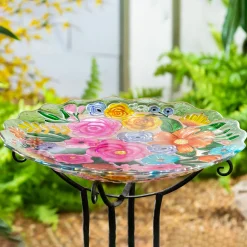 Plow & Hearth Birdbaths>18" Bundle of Flowers Bird Bath