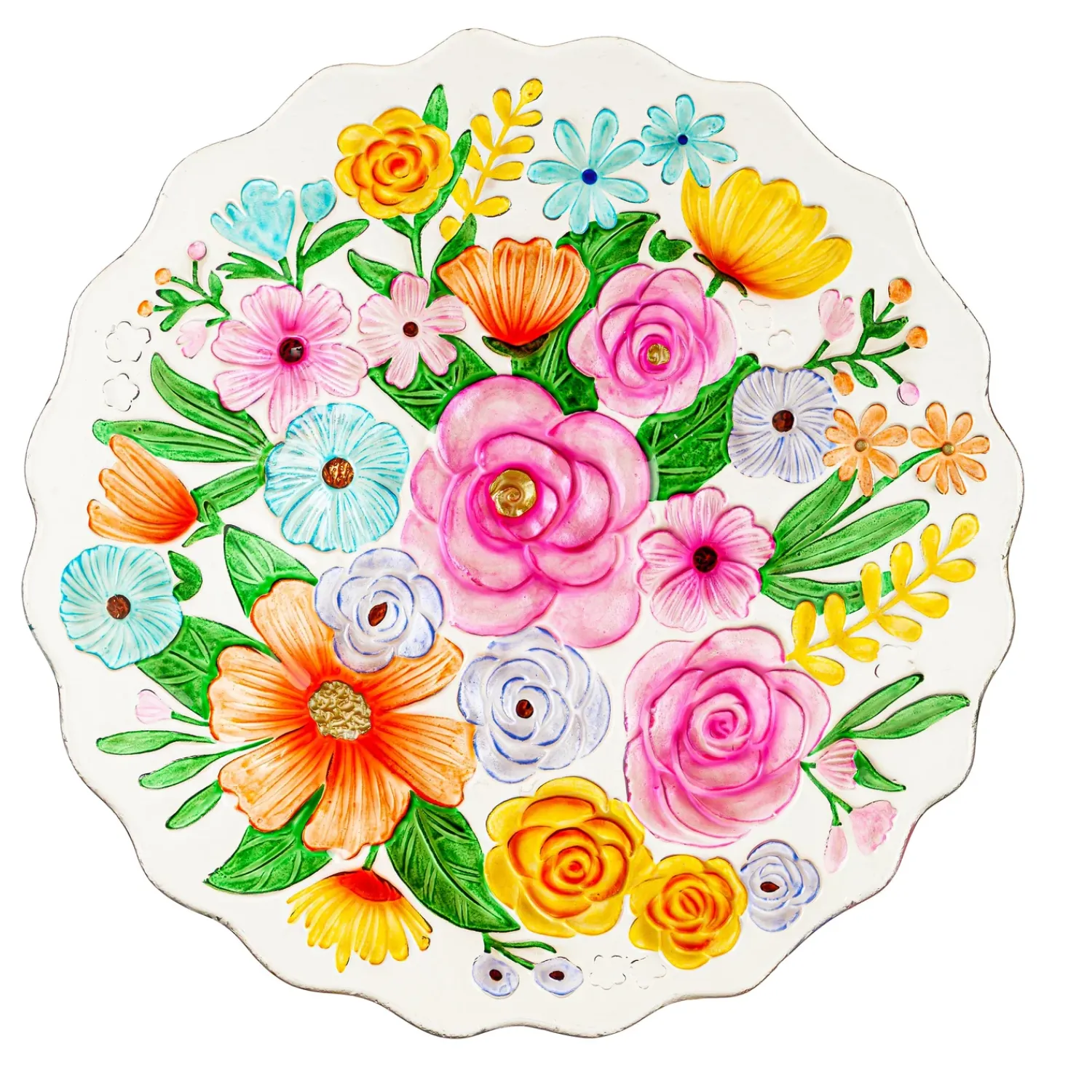 Plow & Hearth Birdbaths>18" Bundle of Flowers Bird Bath
