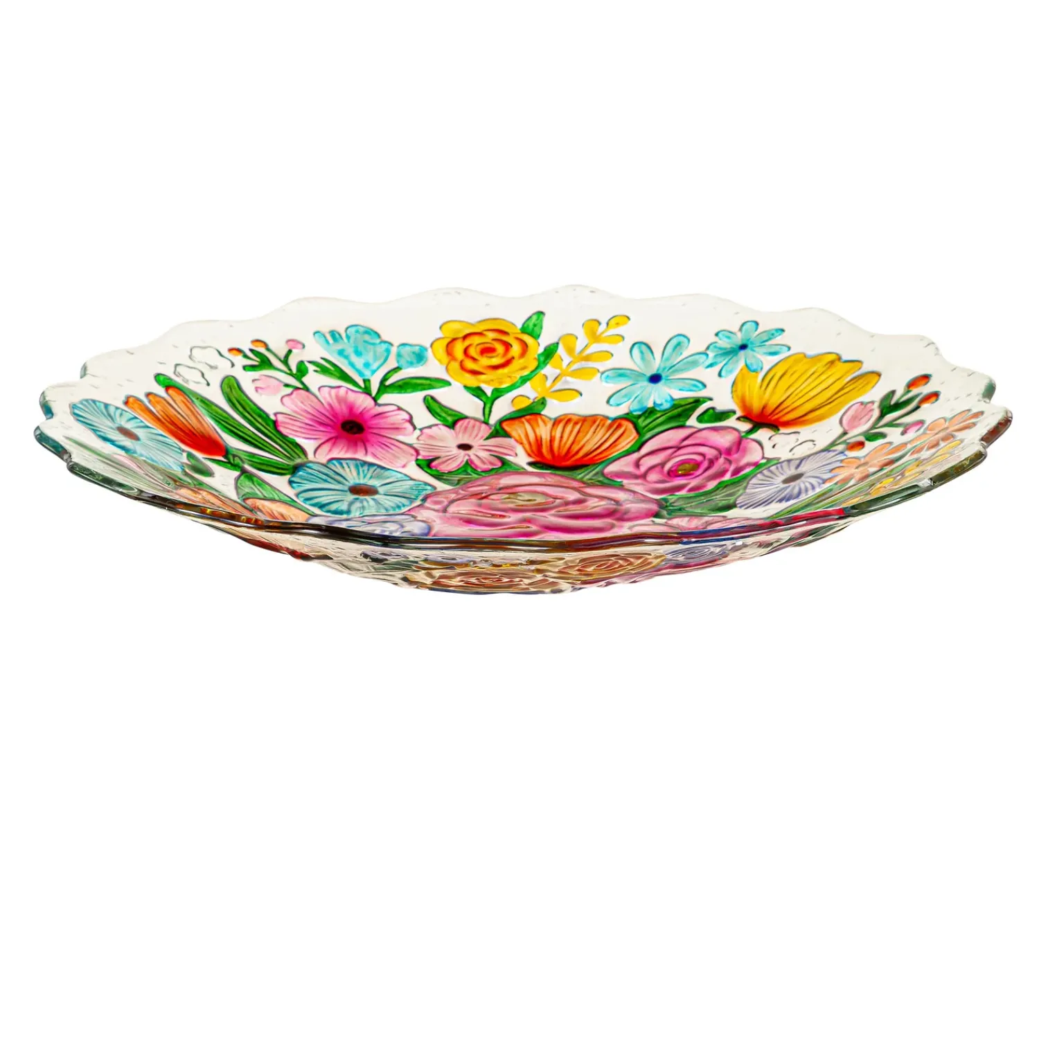 Plow & Hearth Birdbaths>18" Bundle of Flowers Bird Bath