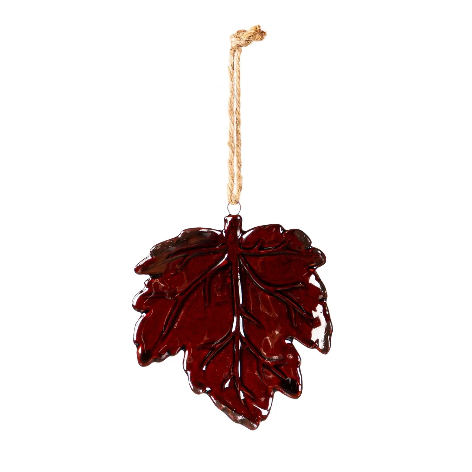 Plow & Hearth Decorative Accents>4" Ceramic Hanging Décor Set, Leaf