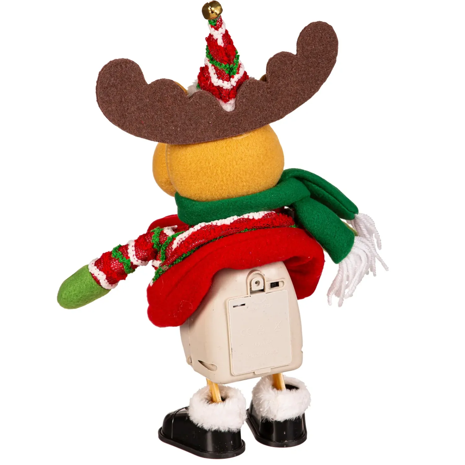 Plow & Hearth Decorative Accents>13.5" Fabric Reindeer with Poseable Arms, Motion, & Music Table Décor