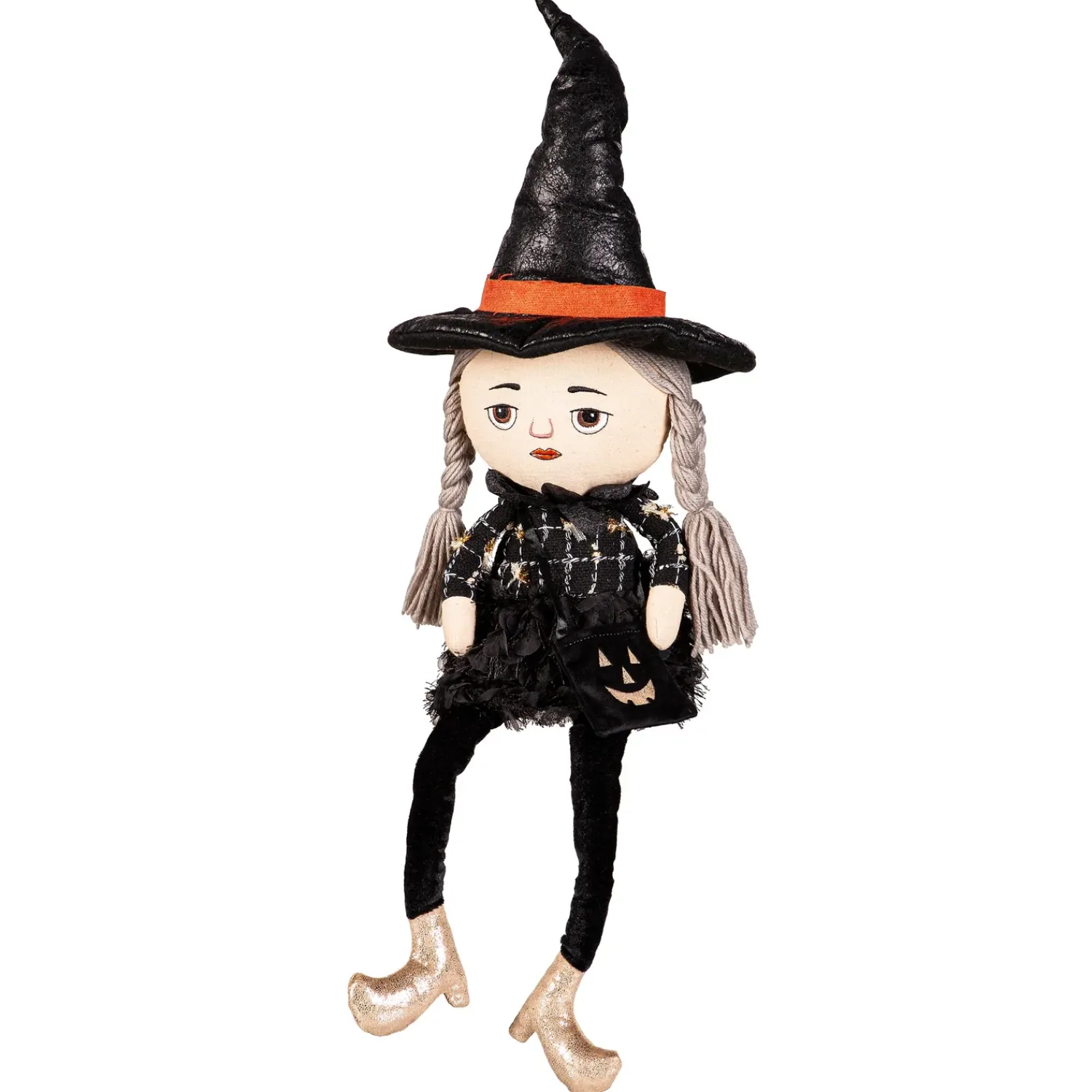 Plow & Hearth Decorative Accents>30" Fabric Sitting Witch Table Décor