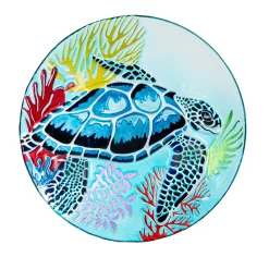 Plow & Hearth Birdbaths>18" Glass Bird Bath, Sea Turtle