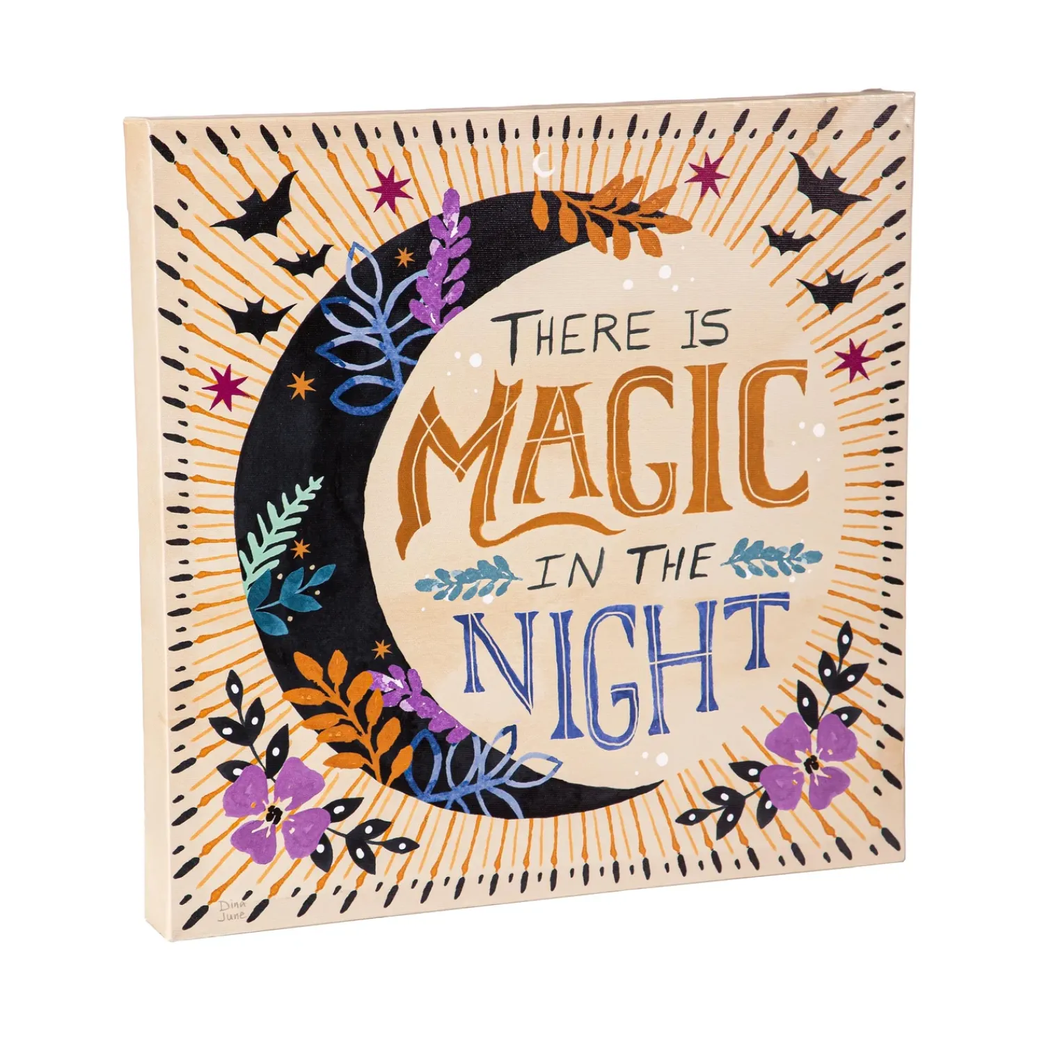Plow & Hearth Outdoor Wall Art|Wall Art>14" H x 14" L Outdoor Canvas, "There is Magic in the Night"