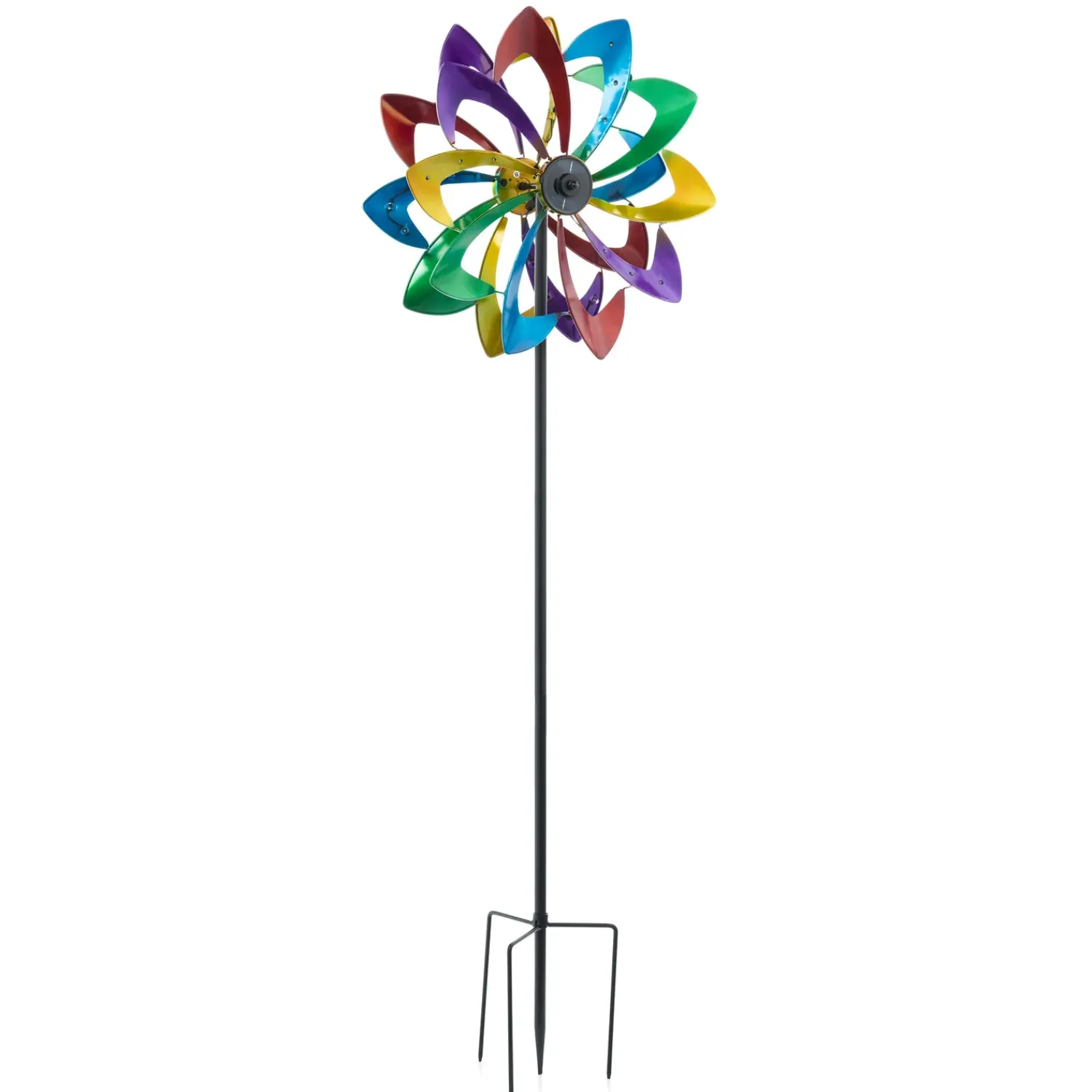 Plow & Hearth Wind Spinners|Solar Accents>75" LED Solar Flower Wind Spinner