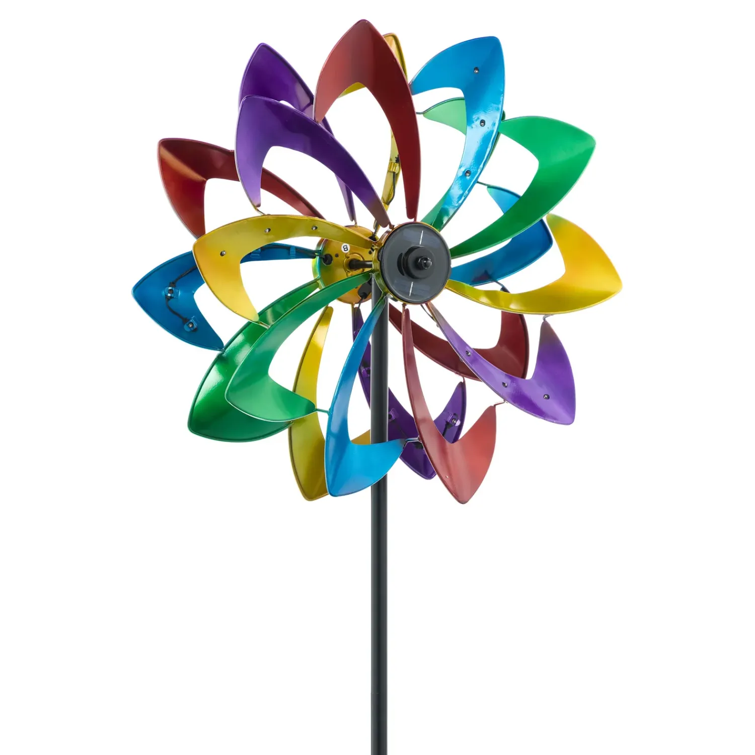 Plow & Hearth Wind Spinners|Solar Accents>75" LED Solar Flower Wind Spinner