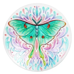 Plow & Hearth Birdbaths>18" Luna Moth Glass Bird Bath