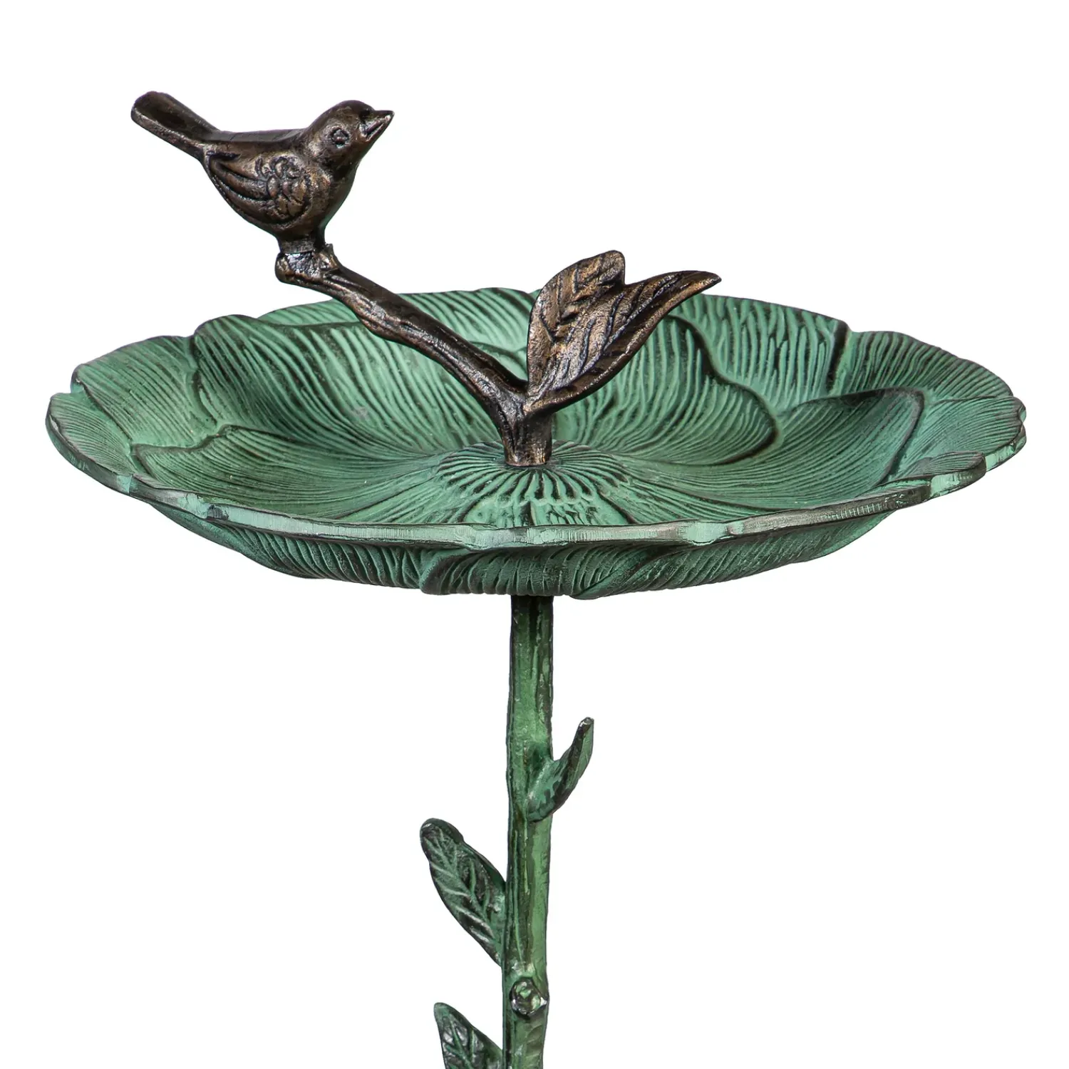 Plow & Hearth Birdbaths>12" Metal Green Bird Bath With Stand