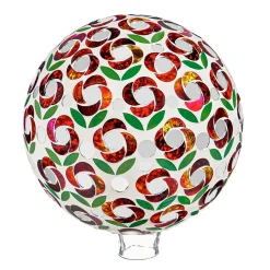 Plow & Hearth Gazing Balls>10" Mosaic Glass Gazing Ball, Poinsettia