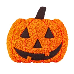 Plow & Hearth Decorative Pillows>13" Shaped Pillow with Embroidering, Jack-O-Lantern Pumpkin Orange