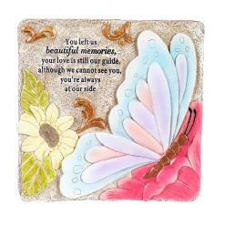 Plow & Hearth Memorial & Garden Plaques|Decorative Accents>10" x 10" Memorial Stepping Stone,Beautiful Memories