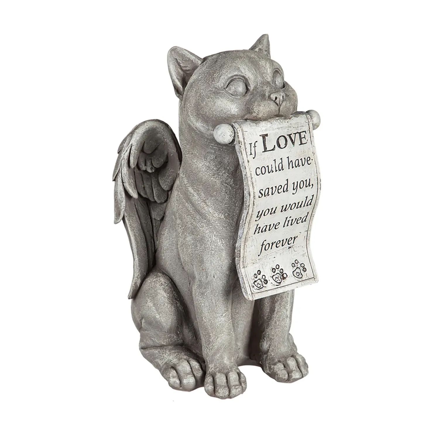 Plow & Hearth Garden Statues|Memorial & Garden Plaques>14"H Cat with Scroll Memorial Garden Statuary