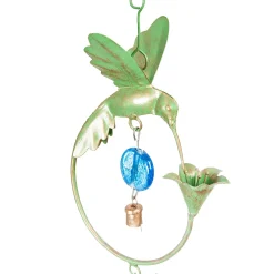 Plow & Hearth Wind Chimes & Mobiles>70"H Hummingbird Circles with Bead Accents Rain Chain