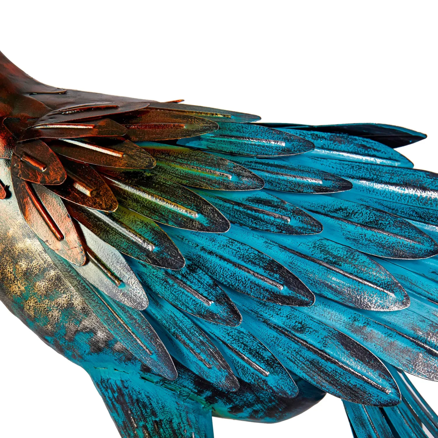 Plow & Hearth Garden Statues>48"H Metal Bronze Crane with Verdigris Wings Garden Statuary