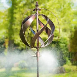 Plow & Hearth Wind Spinners>85.5"H Misting Wind Spinner, Copper Sphere
