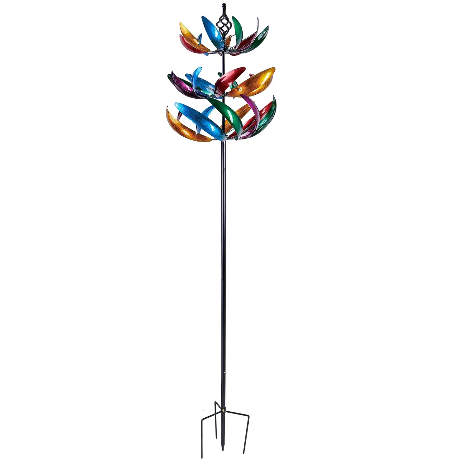 Plow & Hearth Wind Spinners>84"H Three Tiered Wind Spinner, Multi-Colored