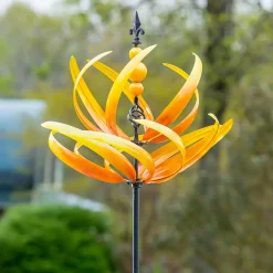 Plow & Hearth Wind Spinners>91"H Wind Spinner, Yellow Lotus