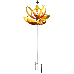 Plow & Hearth Wind Spinners>91"H Wind Spinner, Yellow Lotus