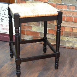 Plow & Hearth Footstools>24"-High Counter Stool with Handwoven Rush Seat